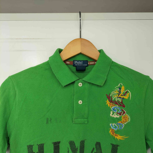 ポロバイラルフローレン Polo by RALPH LAUREN 虎 龍 刺繍 星条旗 パッチ ステンシル デザイン ポロシャツ メンズ JPN:M