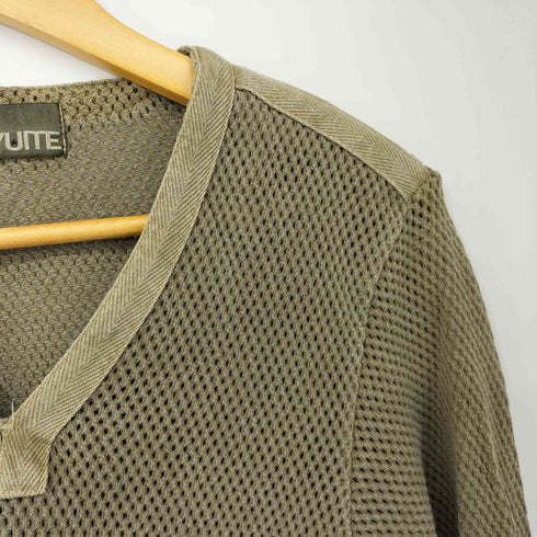 アユイテ AYUITE 00s Y2K Vネック メッシュ L/S Tシャツ メンズ JPN:M