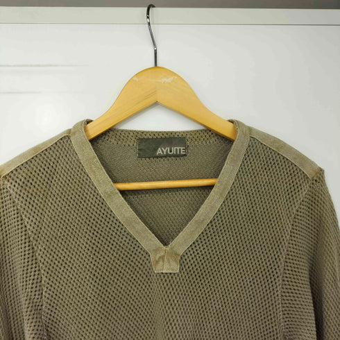 アユイテ AYUITE 00s Y2K Vネック メッシュ L/S Tシャツ メンズ JPN:M