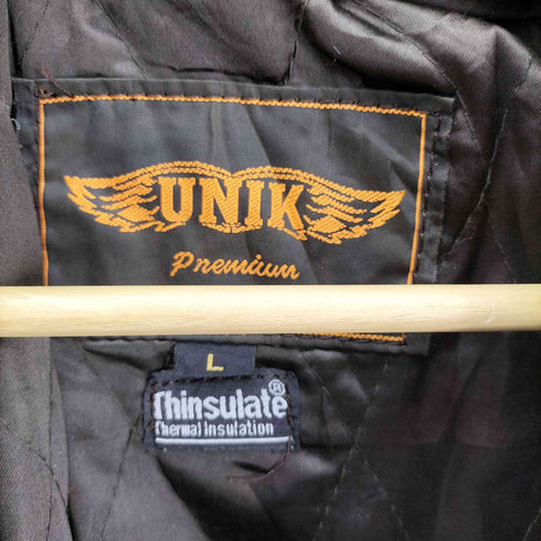 UNIK genuine teather レースアップ ダブルレザー ライダース ジャケット メンズ import:L