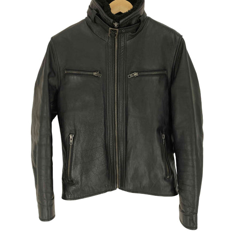 リューグーレザーズ Liugoo Leathers ボアカラー レザー ジャケット メンズ JPN:M