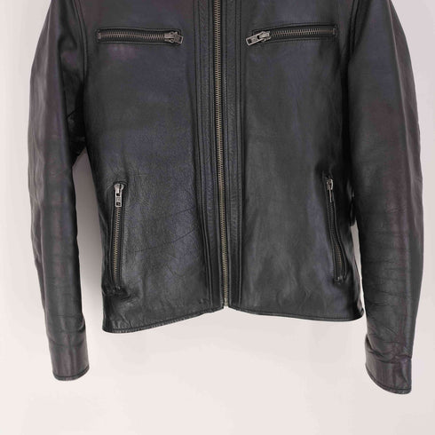 リューグーレザーズ Liugoo Leathers ボアカラー レザー ジャケット メンズ JPN:M