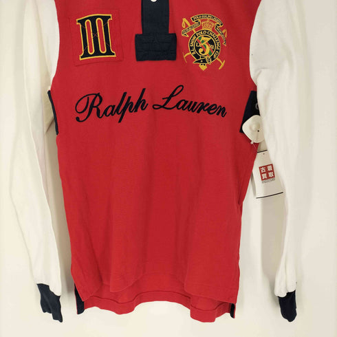 ポロバイラルフローレン Polo by RALPH LAUREN エンブレム 刺繍 デザイン L/S ポロシャツ メンズ import:XS