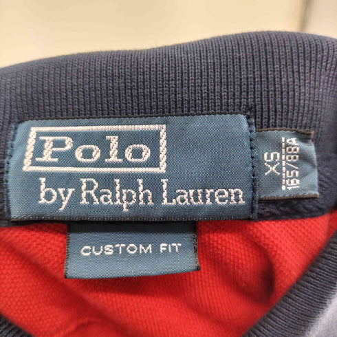 ポロバイラルフローレン Polo by RALPH LAUREN エンブレム 刺繍 デザイン L/S ポロシャツ メンズ import:XS