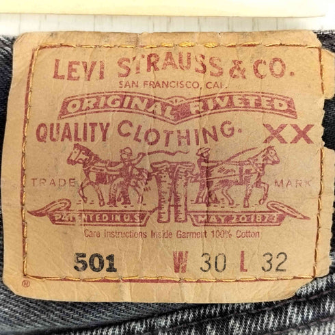 リーバイス Levis 90s 97年製 USA製 ボタン裏544刻印 501 先染め ブラック デニム メンズ W30 L32