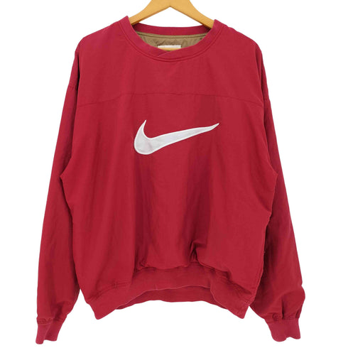 ナイキ NIKE 90s 銀タグ USA製 スウッシュ刺繍 ビッグロゴ刺繍 ピステ メンズ import:L