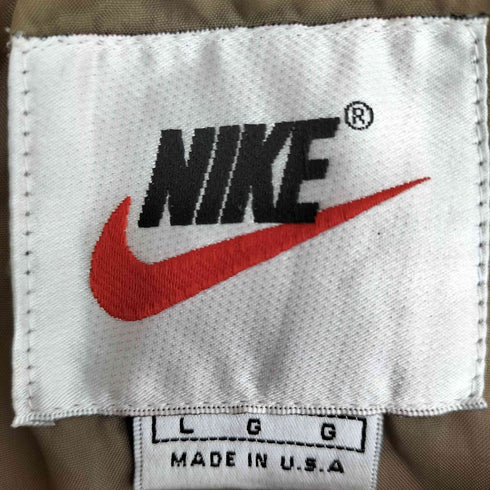 ナイキ NIKE 90s 銀タグ USA製 スウッシュ刺繍 ビッグロゴ刺繍 ピステ メンズ import:L