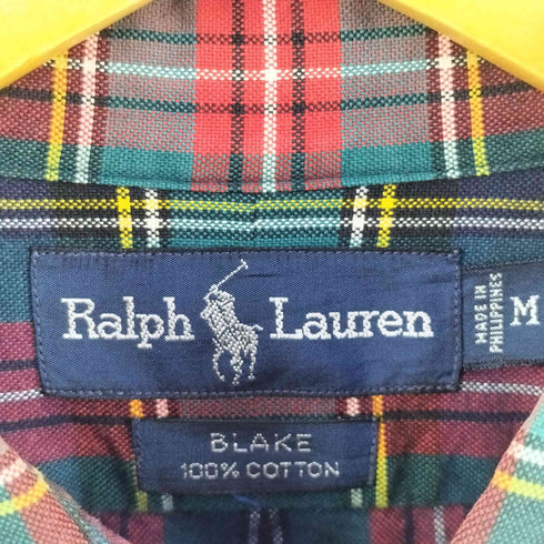 ラルフローレン RALPH LAUREN BLAKE チェック柄 BDシャツ 刺繍 メンズ import:M