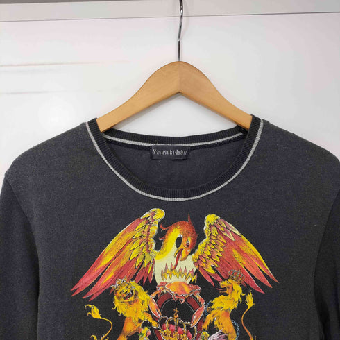 YASUYUKI ISHII 00s Y2K archive JAPANESE LABEL Queen L/S Tee 切替 ロンT メンズ JPN:M