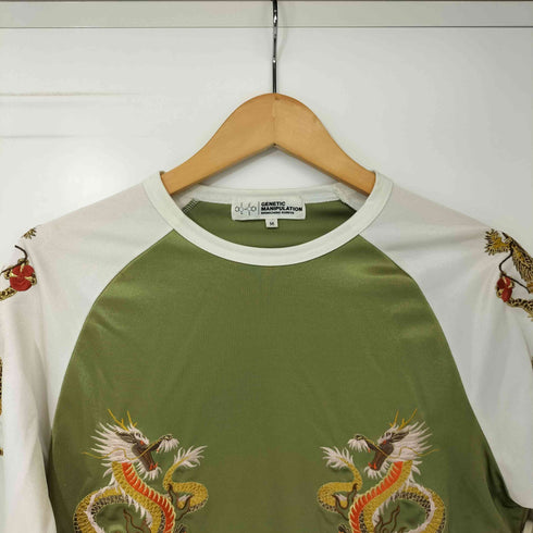 ジェネティックマニュピュレイション Genetic Manipulation 00s 龍 刺繍 スカT クルーネック S/S Tシャツ メンズ JPN:M