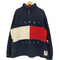 トミーヒルフィガー TOMMY HILFIGER ARCHIVE ロゴ刺繍 裾ドローコード 裏起毛 ハーフジップフリース メンズ import:L