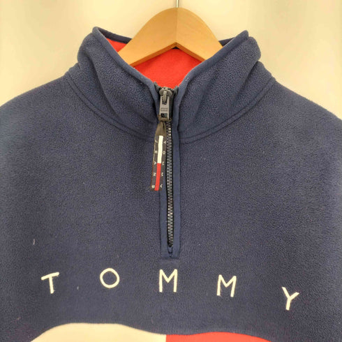 トミーヒルフィガー TOMMY HILFIGER ARCHIVE ロゴ刺繍 裾ドローコード 裏起毛 ハーフジップフリース メンズ import:L