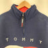 トミーヒルフィガー TOMMY HILFIGER ARCHIVE ロゴ刺繍 裾ドローコード 裏起毛 ハーフジップフリース メンズ import:L