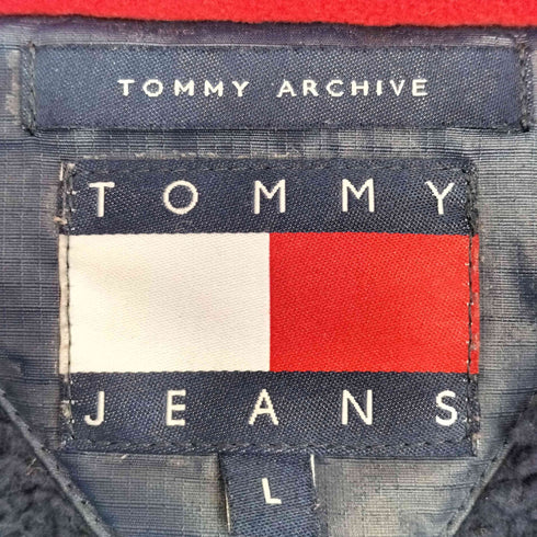 トミーヒルフィガー TOMMY HILFIGER ARCHIVE ロゴ刺繍 裾ドローコード 裏起毛 ハーフジップフリース メンズ import:L
