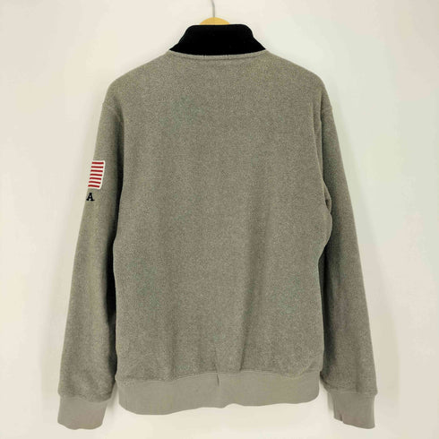 ポロラルフローレン POLO RALPH LAUREN 現行タグ ロゴ刺繍 USAワッペン 星条旗 ハーフジップ フリース メンズ import:M