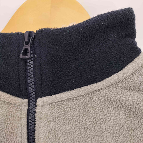 ポロラルフローレン POLO RALPH LAUREN 現行タグ ロゴ刺繍 USAワッペン 星条旗 ハーフジップ フリース メンズ import:M