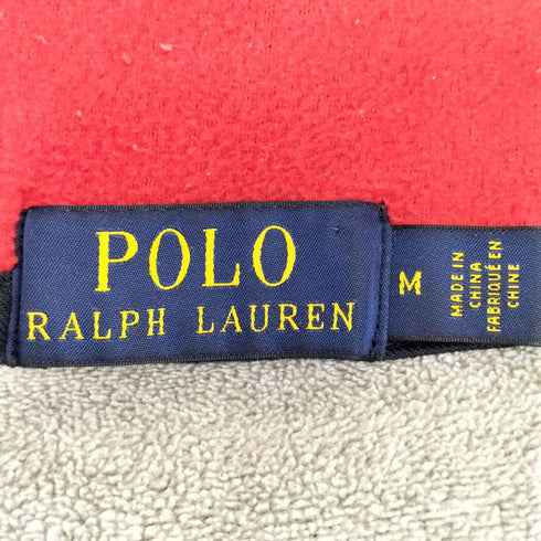 ポロラルフローレン POLO RALPH LAUREN 現行タグ ロゴ刺繍 USAワッペン 星条旗 ハーフジップ フリース メンズ import:M