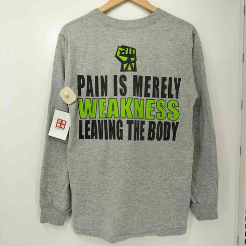 フルーツオブザルーム FRUIT OF THE LOOM 総合格闘技ジム ロゴ 両面 プリント クルーネック L/S Tシャツ メンズ import:S