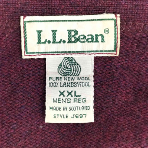 エルエルビーン L.L.Bean 80~90s スコットランド製 ラムウールカーディガン メンズ XXL