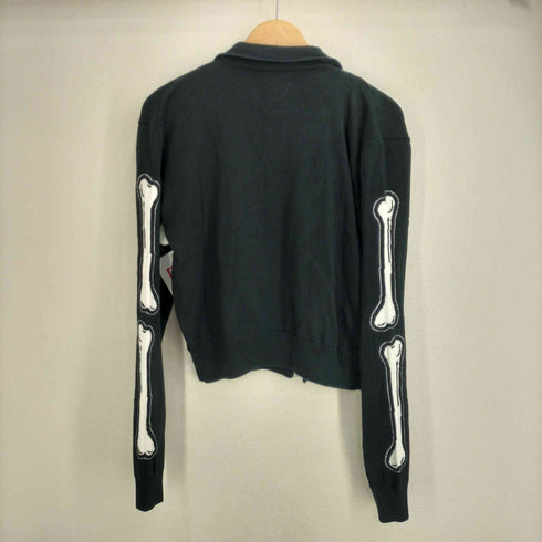 ジョイリッチ JOYRICH スケルトンスリーブ ライダース ニットジャケット レディース import:M