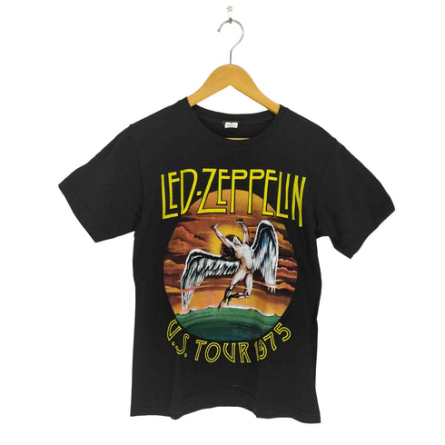 フロントプリントクルーネックバンドTシャツ メンズ M