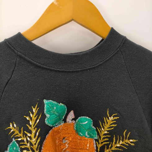 フルーツオブザルーム FRUIT OF THE LOOM 90S ボディ USA製 アート 3D ラメ 刺繍 ヘビーウェイト ラグラン スウェット トレーナー メンズ import:XL