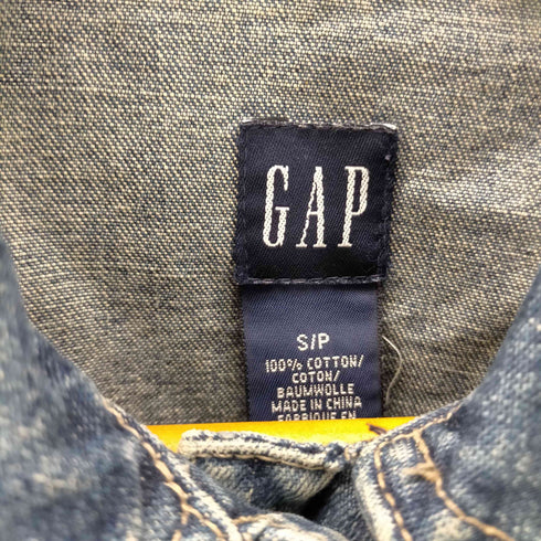 ギャップ Gap 90-00S 紺タグ OLD デニム トラッカー ジャケット 濃絹 レディース S/P