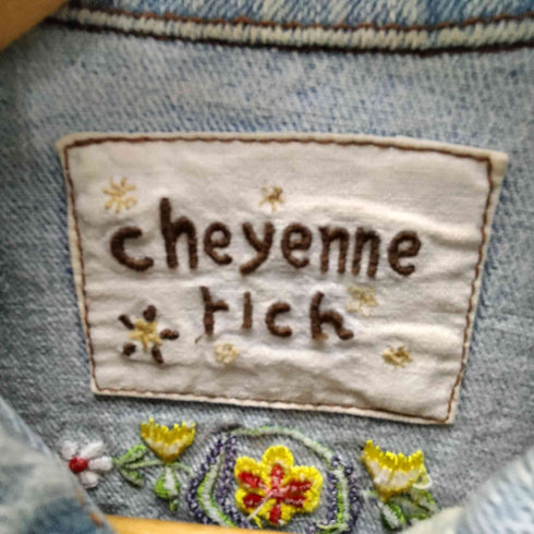 cheyenne rich 00S 刺繍 デザイン 素材切り替え デニム トラッカー ジャケット Y2K レディース