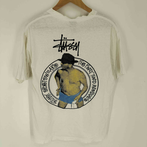 ステューシー Stussy 90S USA製 ブランドロゴ バックプリント S/S Tシャツ メンズ import:M