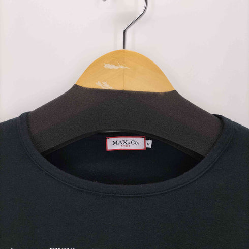 マックスアンドコー MAX&CO. ラインストーンロゴ クルーネックL/S Tシャツ レディース JPN:M