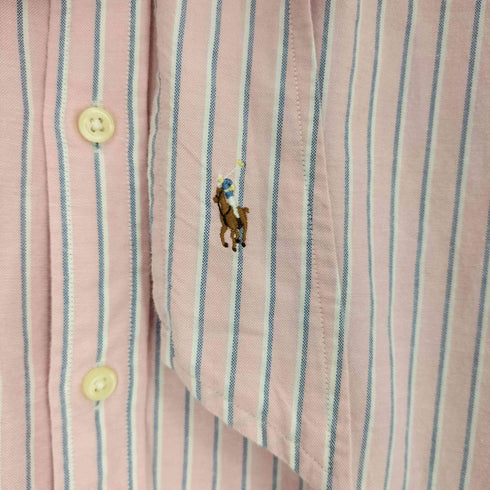 ポロラルフローレン POLO RALPH LAUREN 現行タグ LS MLA TI ST-LONG SLEEVE-SHIRT ストライプ ポニー刺繍 ボウタイ シャツ レディース JPN:2