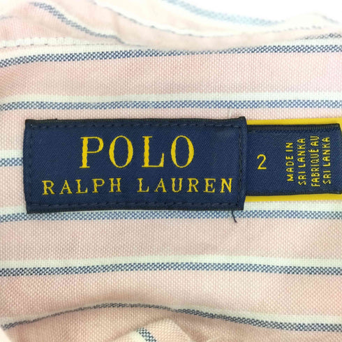 ポロラルフローレン POLO RALPH LAUREN 現行タグ LS MLA TI ST-LONG SLEEVE-SHIRT ストライプ ポニー刺繍 ボウタイ シャツ レディース JPN:2