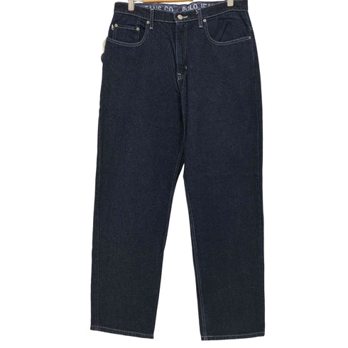 ポロジーンズカンパニーラルフローレン POLO JEANS COMPANY RALPH LAUREN 90-00s インディゴブルー 5ポケット バギー デニム 濃紺 メンズ 34×32