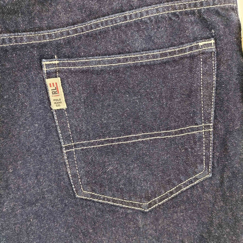 ポロジーンズカンパニーラルフローレン POLO JEANS COMPANY RALPH LAUREN 90-00s インディゴブルー 5ポケット バギー デニム 濃紺 メンズ 34×32