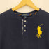 ポロラルフローレン POLO RALPH LAUREN 現行タグ ビックポニー刺繍 カラー切替 ヘンリーネック ロングスリーブTシャツ レディース import:L