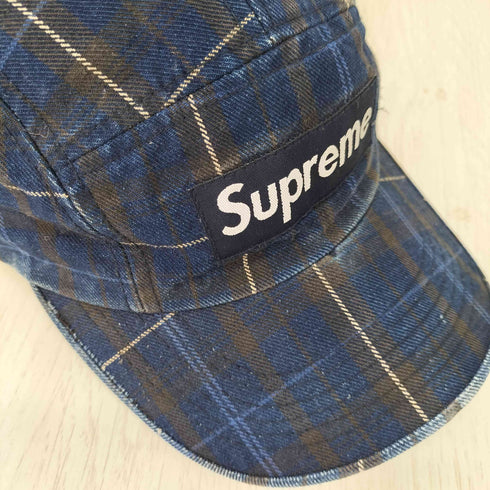シュプリーム Supreme OLD BOX LOGO ボックスロゴ チェック柄 キャンプ キャップ メンズ