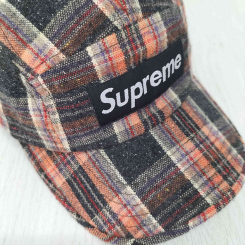 シュプリーム Supreme OLD BOX LOGO ボックスロゴ チェック柄 キャンプ キャップ メンズ
