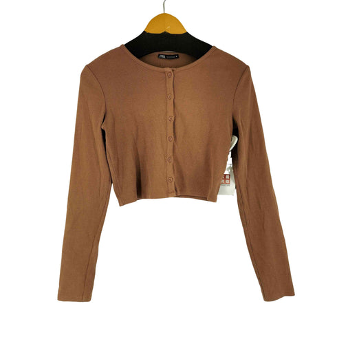 ザラ ZARA コットンニット カーディガン レディース import:M