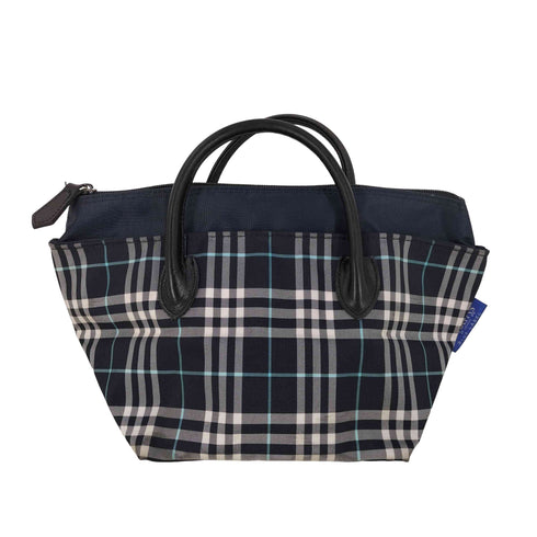 バーバリーズ BURBERRYS BLUE LABEL レザーハンドル ノバチェック 舟形 ミニトート レディース