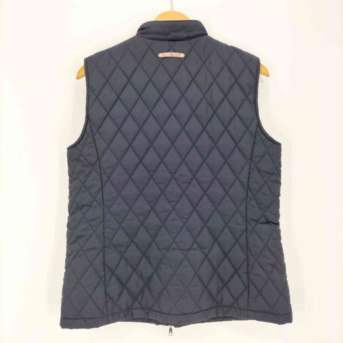 ローレンラルフローレン LAUREN RALPH LAUREN ロゴ刺繍 裏地プリント キルティング ダブルジップ 中綿ベスト レディース import:M