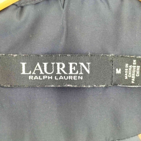ローレンラルフローレン LAUREN RALPH LAUREN ロゴ刺繍 裏地プリント キルティング ダブルジップ 中綿ベスト レディース import:M
