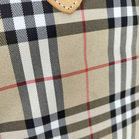 バーバリーズ BURBERRYS BLUE LABEL レザーハンドル ノバチェック 舟形 トートバッグ レディース