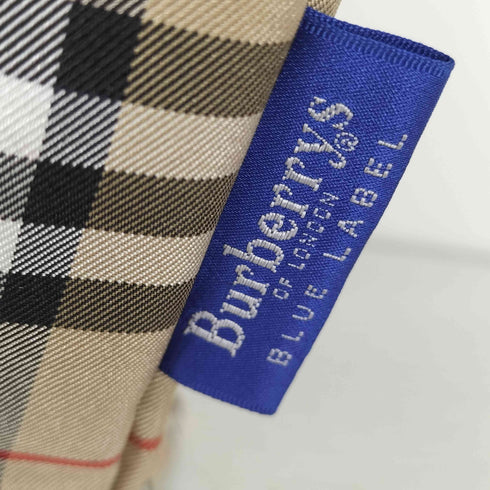バーバリーズ BURBERRYS BLUE LABEL レザーハンドル ノバチェック 舟形 トートバッグ レディース