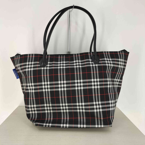 バーバリーズ BURBERRYS BLUE LABEL レザーハンドル ノバチェック 舟形 トートバッグ レディース