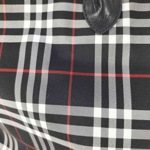 バーバリーズ BURBERRYS BLUE LABEL レザーハンドル ノバチェック 舟形 トートバッグ レディース
