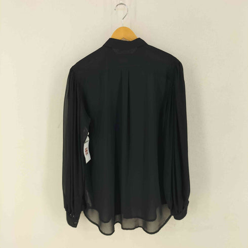 ブラックコムデギャルソン BLACK COMME des GARCONS 21SS Gathered sleeve see-through blouse ギャザースリーブ シースルー ブラウス レディース JPN:XL