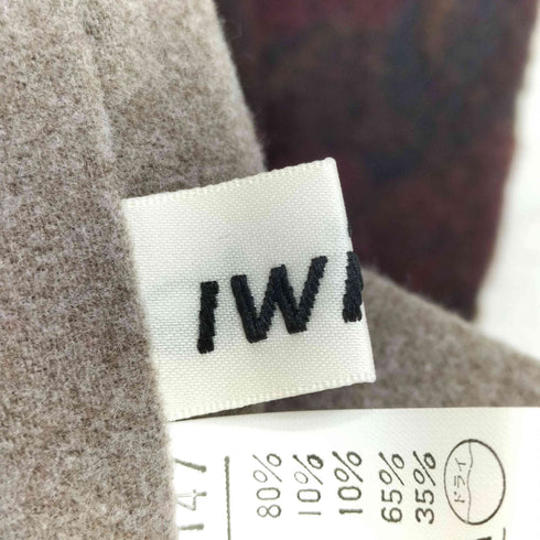 アイウィッシュワイズビス iwish Ys bis ウールナイロン 総柄ノーカラージャケット レディース