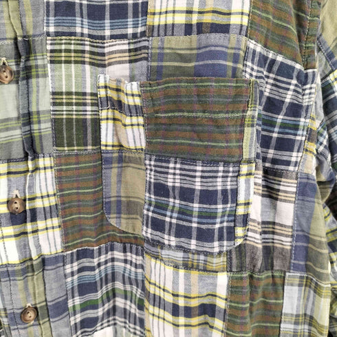 ブルックスブラザーズ BROOKS BROTHERS sport shirtパッチワークシャツ メンズ import:L