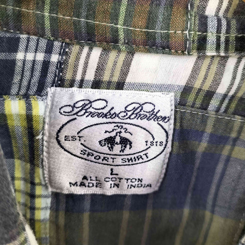 ブルックスブラザーズ BROOKS BROTHERS sport shirtパッチワークシャツ メンズ import:L
