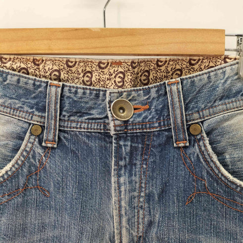 エドウィン EDWIN Y2K Blue Trip ダメージ ブリーチ 加工 デニム メンズ 34×33